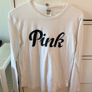Vintage Pink White Long Sleeve Shirt